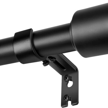 Heavy Duty Adjustable Curtain Rod, 1 Inch Diameter, Extends 30–144 Inches, Matte Black, Supports Up to 33 lbs, 9-Piece Telescopic Design for Windows, Doors & Outdoor Use