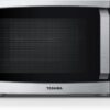 Compact 900W countertop microwave with glass turntable, digital controls, and safety child lock feature.