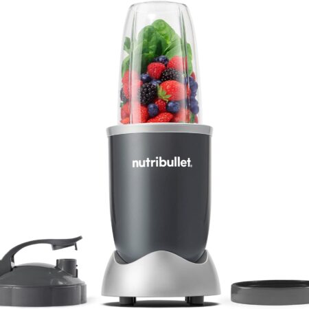 NutriBullet 600W personal blender with 24 oz cup, to-go lid, and accessories for quick, nutritious smoothies.