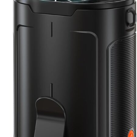 Heelkl portable waist clip fan with patented dual-clip design, high-speed turbo airflow, long battery life, and 4-in-1 cooling versatility.