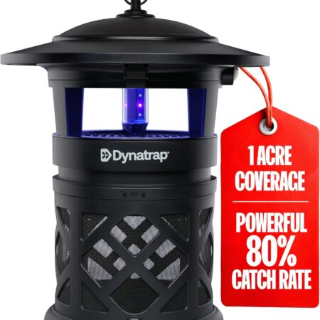 UV-powered mosquito trap with quiet fan suction, large coverage area, and discreet weather-resistant build.
